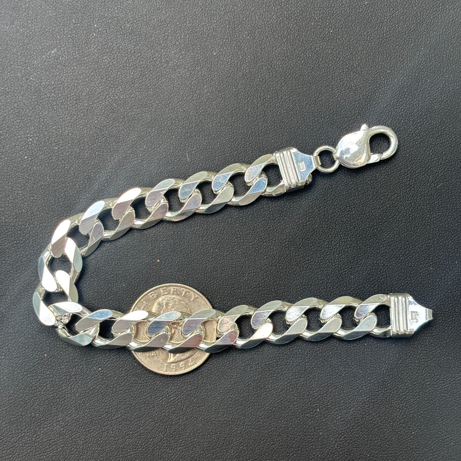925 Sterling Silver 12mm Curb Bracelet