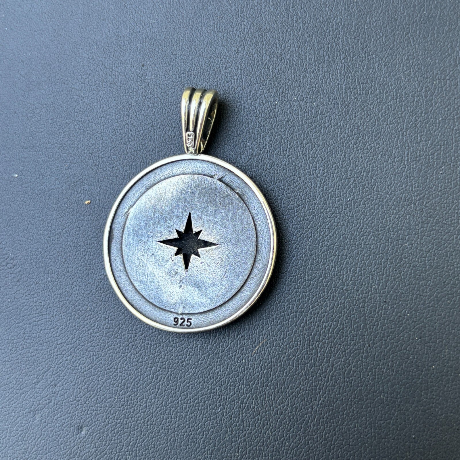925 Sterling Silver Compass Pendant