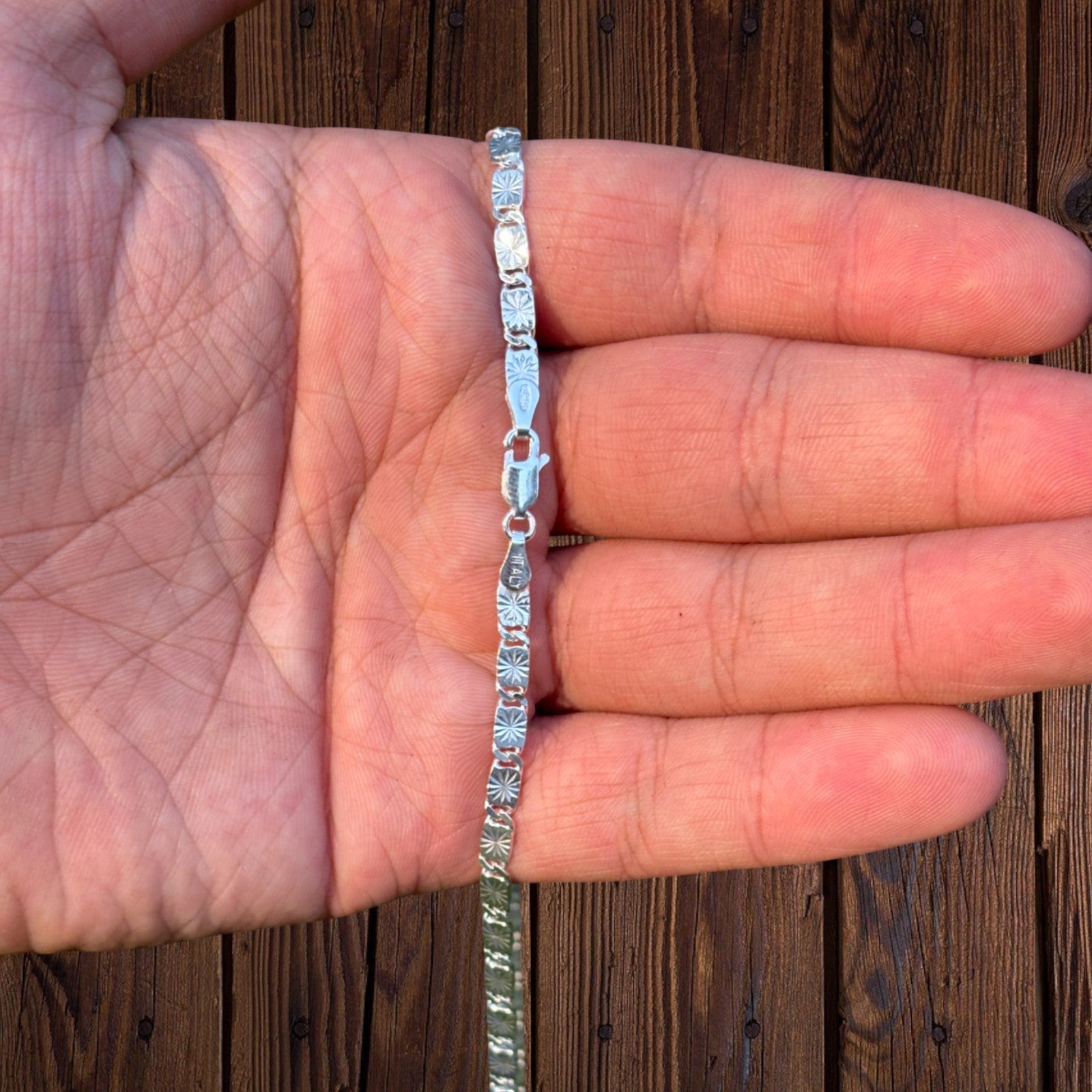 925 Sterling Silver 4mm Valentino Chain Necklace