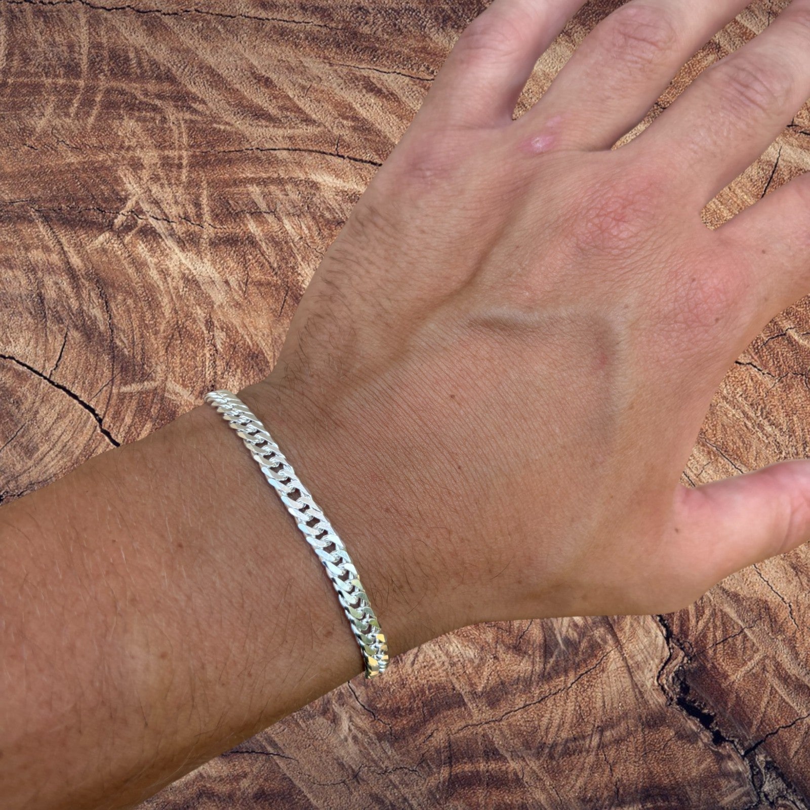 925 Sterling Silver 6mm Double Curb Bracelet