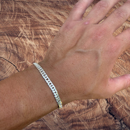 925 Sterling Silver 6mm Double Curb Bracelet