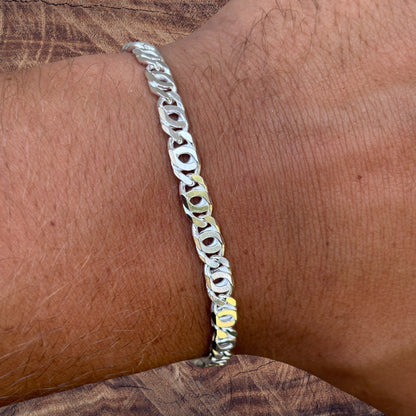 925 Sterling Silver 5.5mm Tiger Eye Bracelet