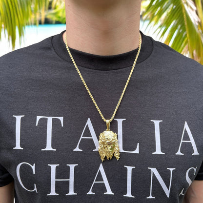 925 Sterling Silver Classic Jesus Piece Pendant - Medium