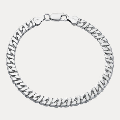 925 Sterling Silver 6mm Dollar Link Bracelet