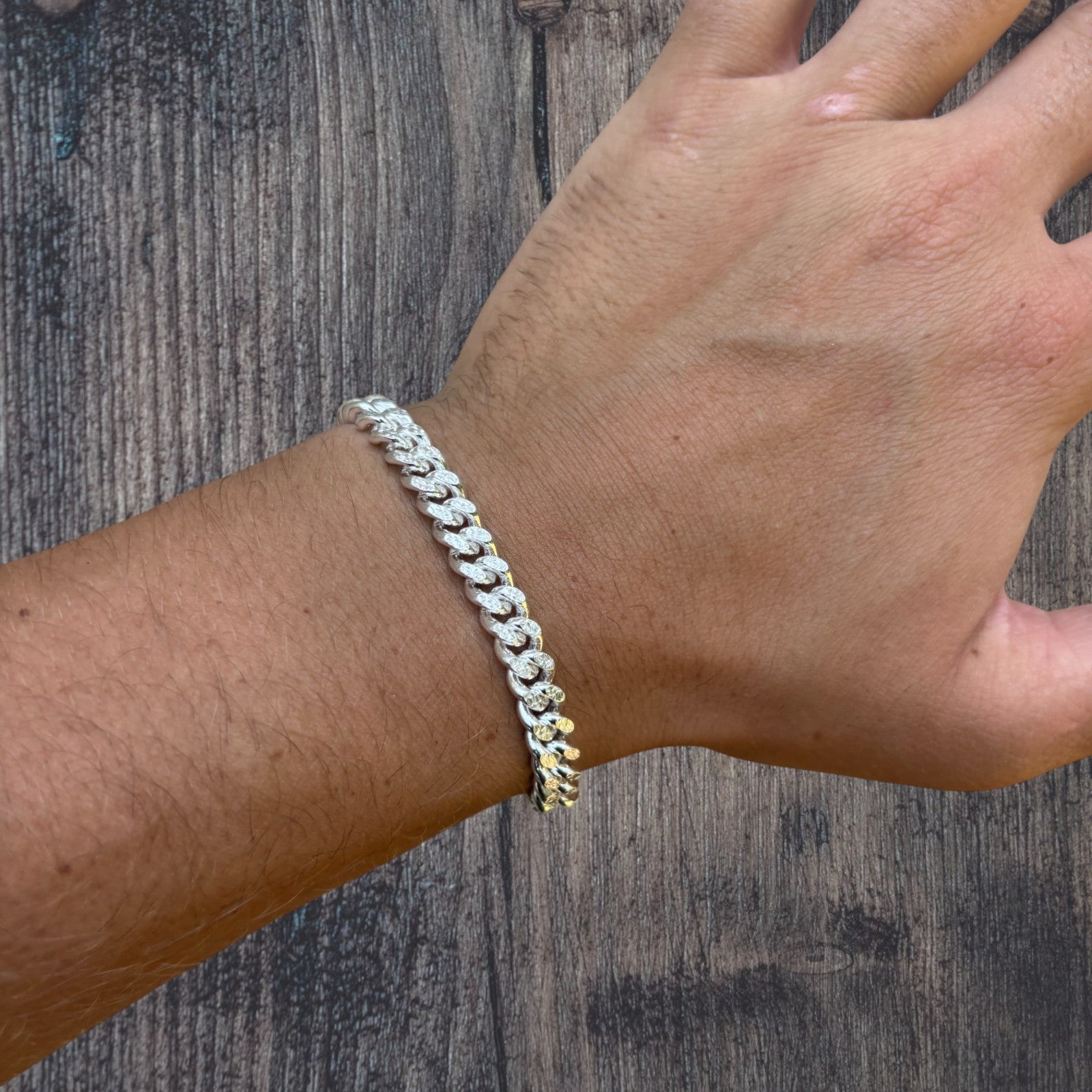 925 Sterling Silver 7mm Diamond Cut Miami Cuban Bracelet