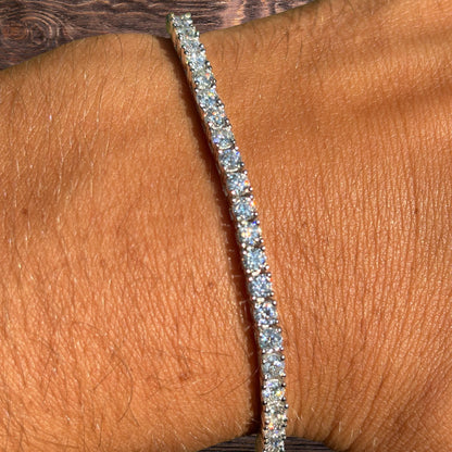 925 Sterling Silver 3mm Tennis Bracelet - CZ Or Moissanite