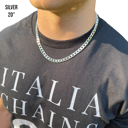 925 Sterling Silver 8mm Curb Chain Necklace