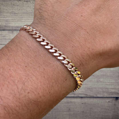 925 Sterling Silver 6mm Miami Cuban W. Box Clasp Bracelet