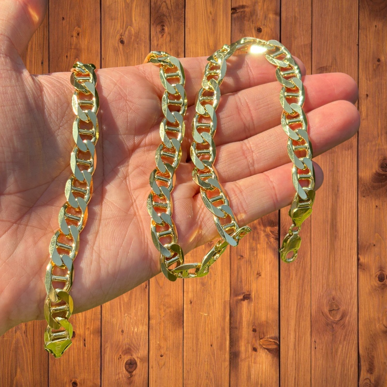 925 Sterling Silver 10mm Mariner Chain Necklace