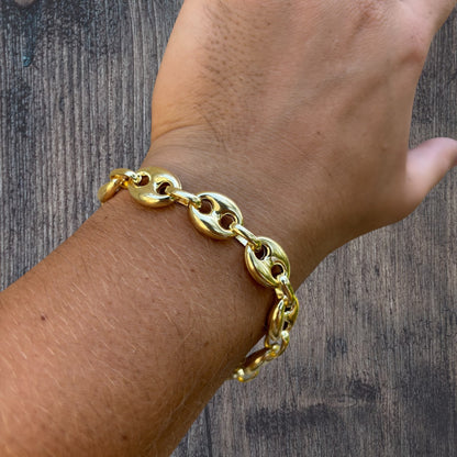 925 Sterling Silver 12mm Puffed Gucci Bracelet