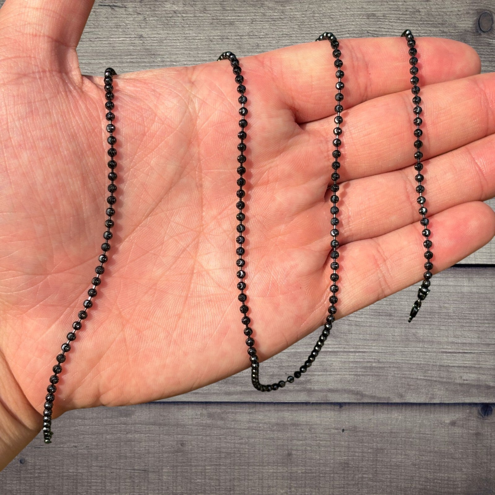 925 Sterling Silver 2.5mm Bead Chain Necklace