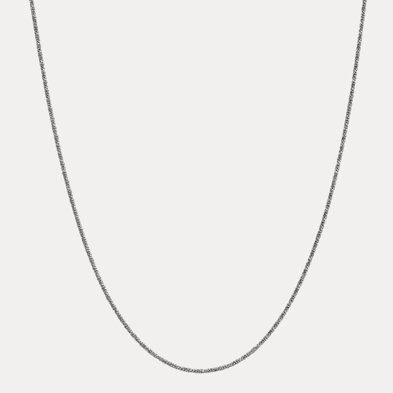 925 Sterling Silver 3mm Sparkle Rock Chain Necklace