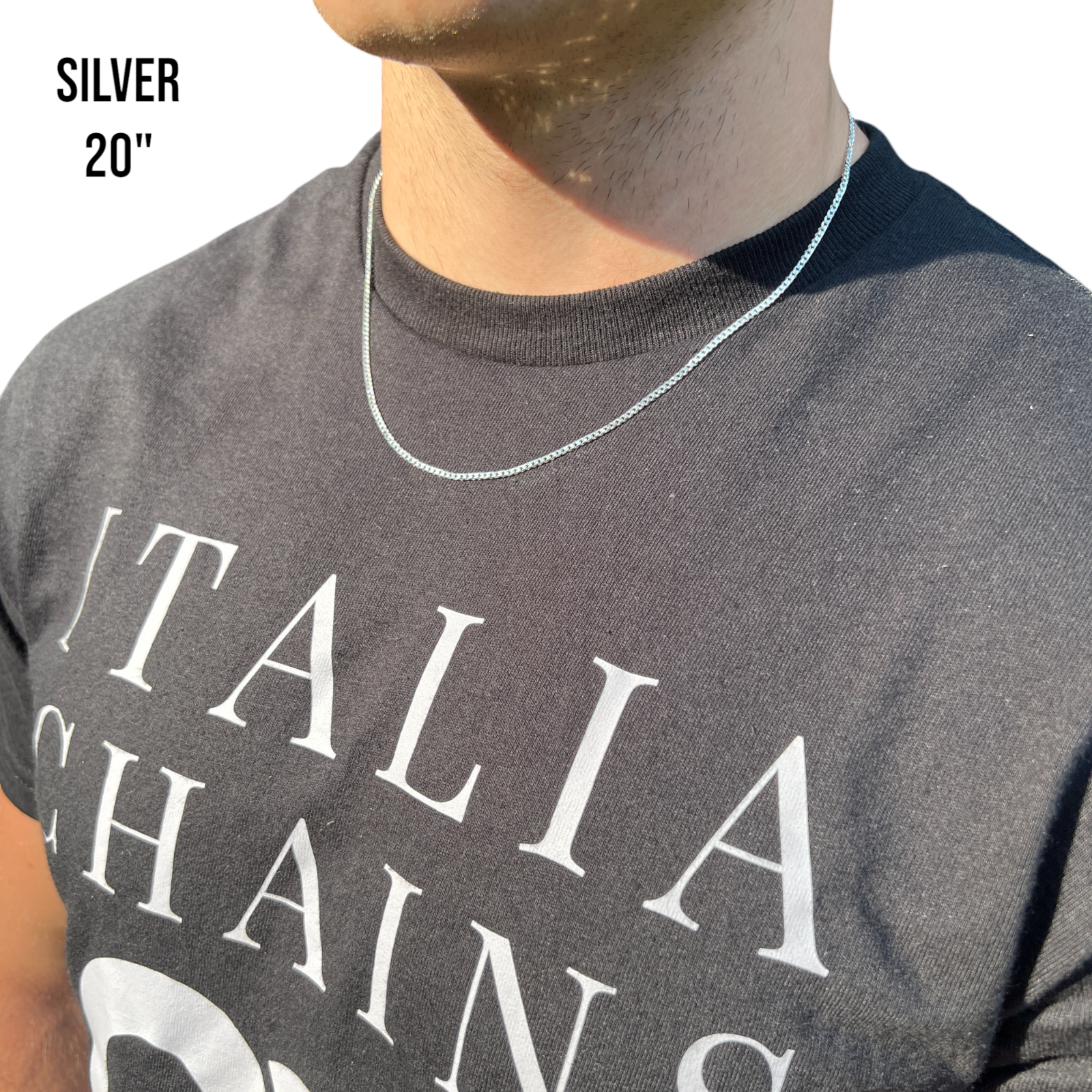 925 Sterling Silver 2mm Curb Chain Necklace