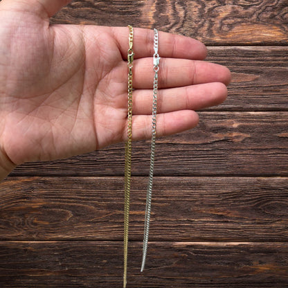 925 Sterling Silver 3mm Curb Chain Necklace