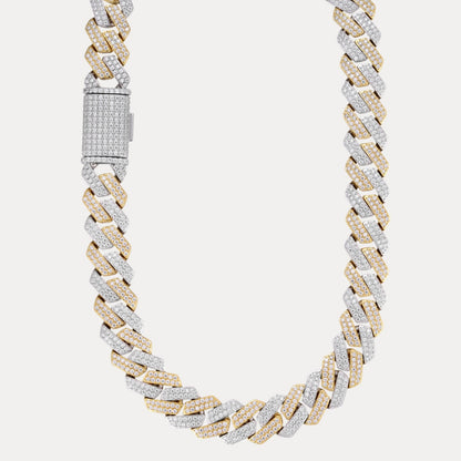 925 Sterling Silver 20mm Moissanite Miami Cuban Prong Chain Necklace