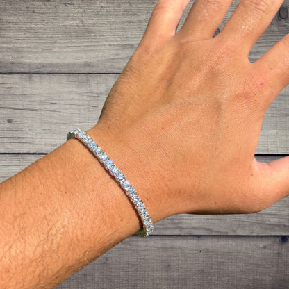 925 Sterling Silver 4mm Tennis Bracelet - CZ Or Moissanite