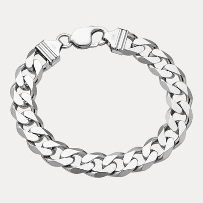 925 Sterling Silver 12mm Curb Bracelet
