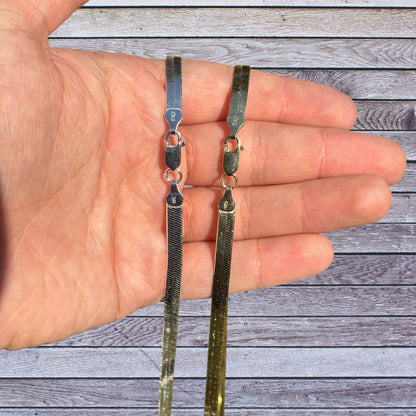 925 Sterling Silver 6mm Herringbone Chain Necklace