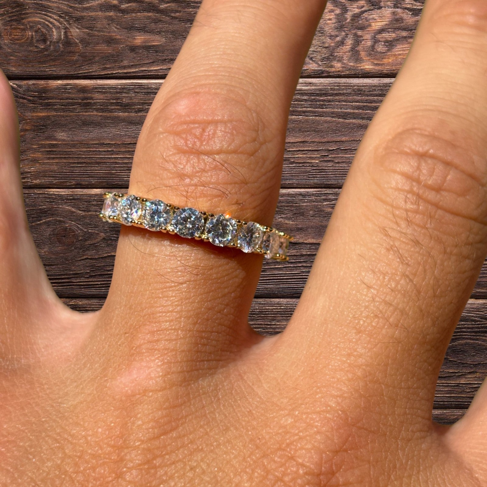 925 Sterling Silver 4mm Moissanite Wedding Band Eternity Ring