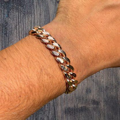 925 Sterling Silver 10mm Miami Cuban W. Box Clasp Bracelet