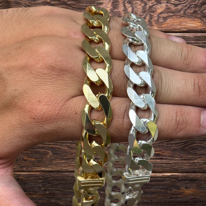 925 Sterling Silver 15mm Curb Chain Necklace