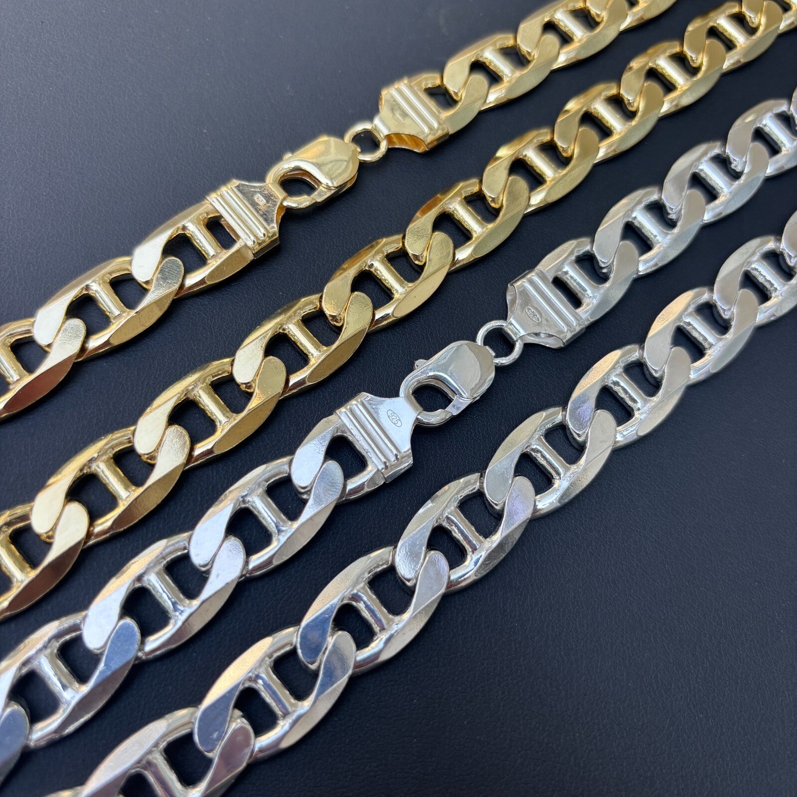 925 Sterling Silver 13mm Mariner Chain Necklace