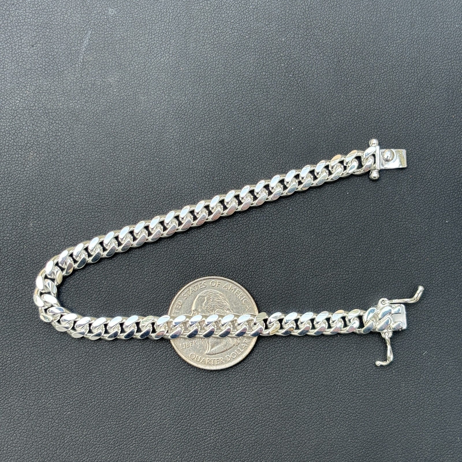 925 Sterling Silver 6mm Miami Cuban W. Box Clasp Bracelet