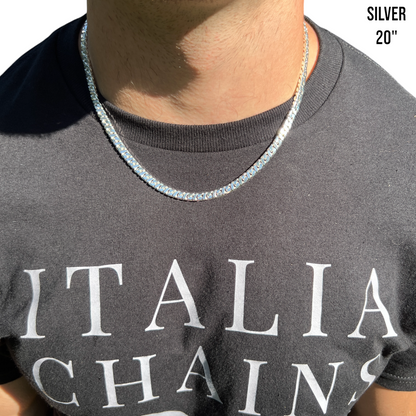 925 Sterling Silver 6mm Dollar Chain Necklace