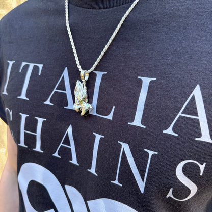 925 Sterling Silver Praying Hands Pendant - Medium