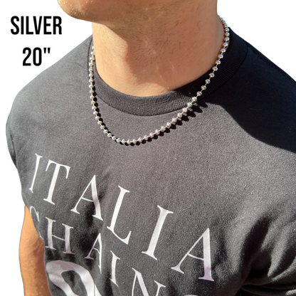 925 Sterling Silver 5mm Bead Chain Necklace