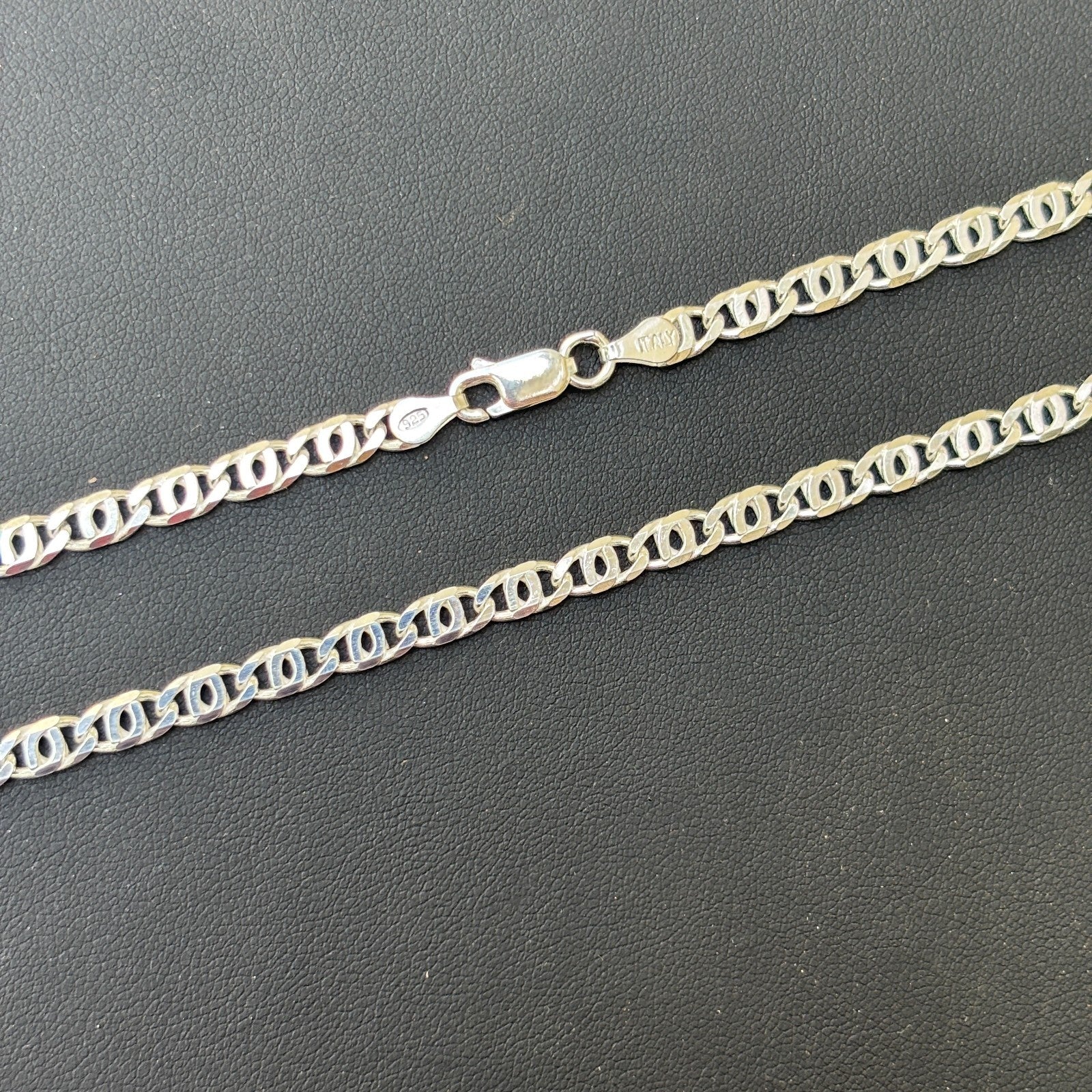 925 Sterling Silver 4.5mm Tiger Eye Chain Necklace