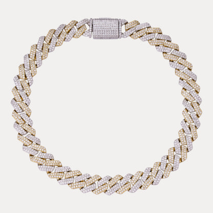 925 Sterling Silver 8mm Moissanite Cuban Prong Bracelet