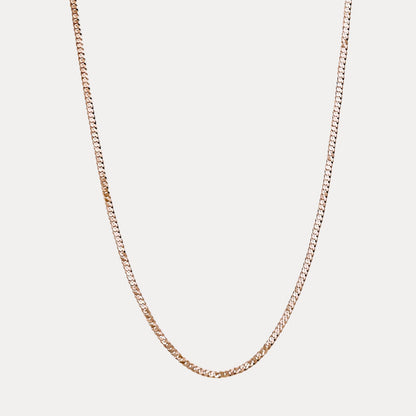 925 Sterling Silver 4mm Flat Curb Cuban Chain Necklace