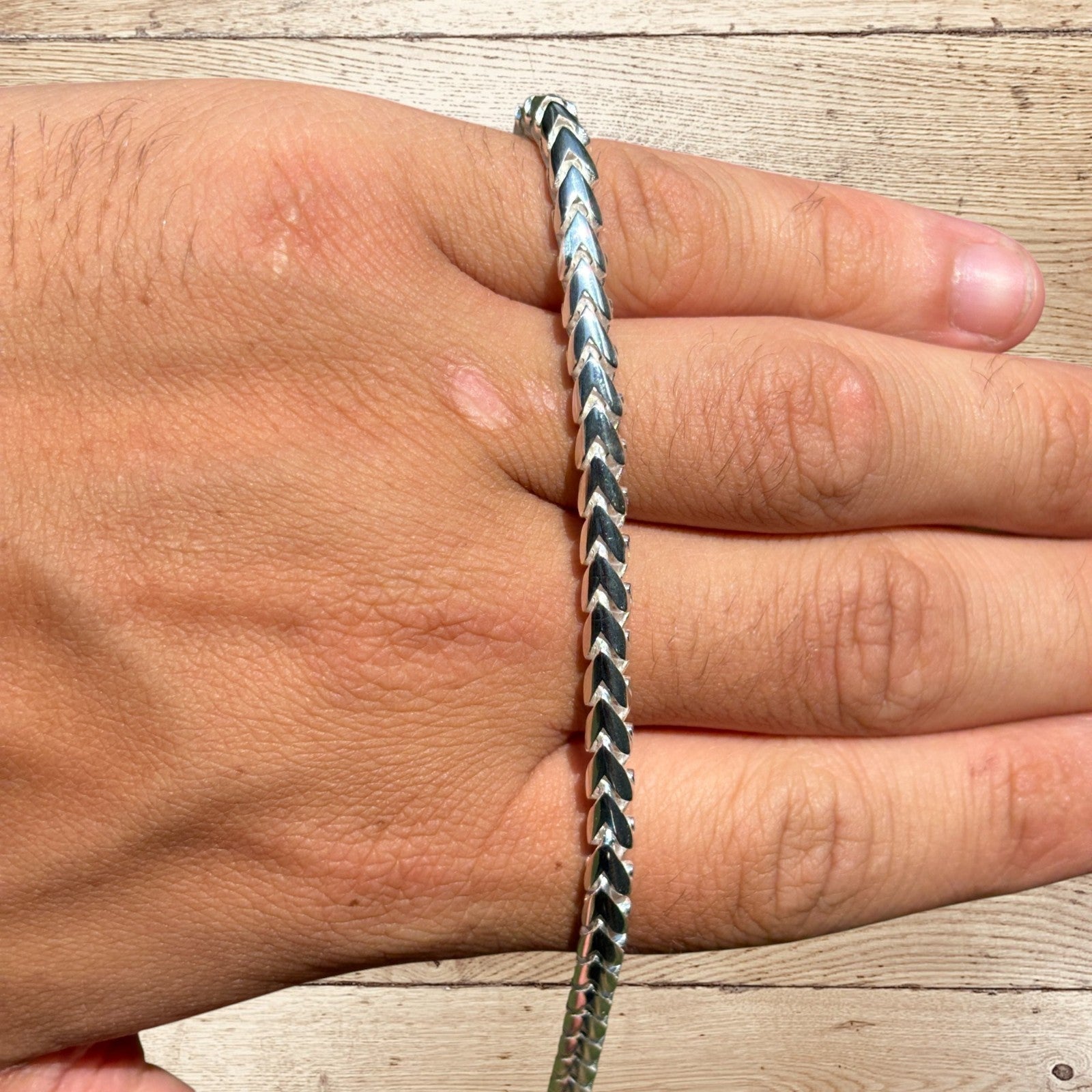 925 Sterling Silver 5mm Rounded Franco Chain Necklace