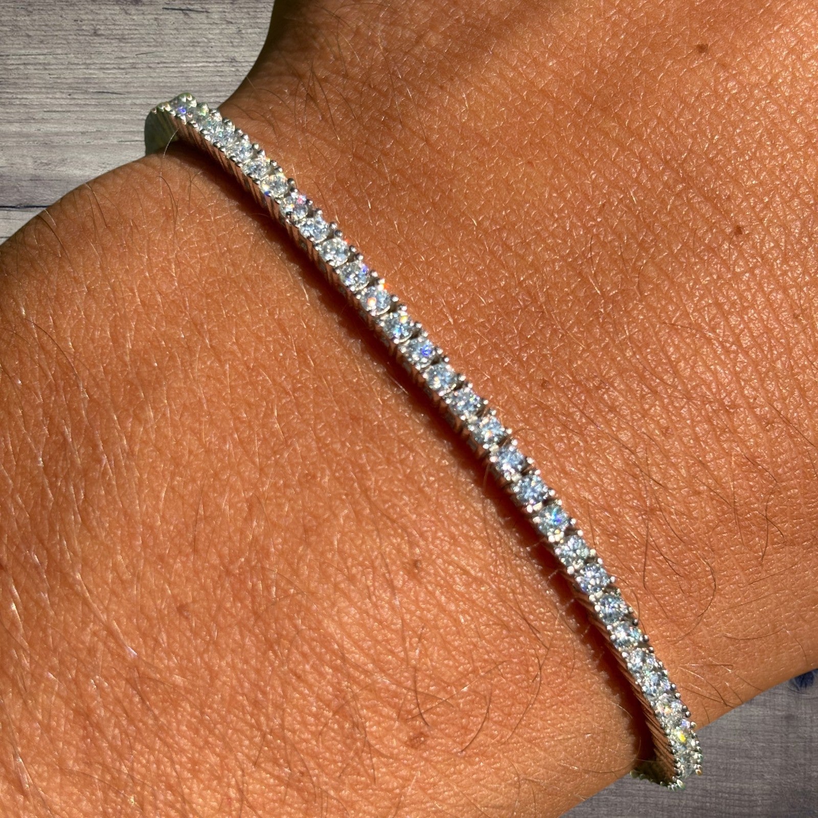 925 Sterling Silver 2mm Tennis Bracelet - CZ Or Moissanite