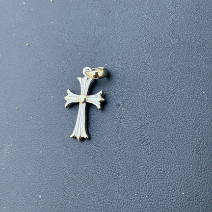 925 Sterling Silver Cross Hearts Pendant - Small