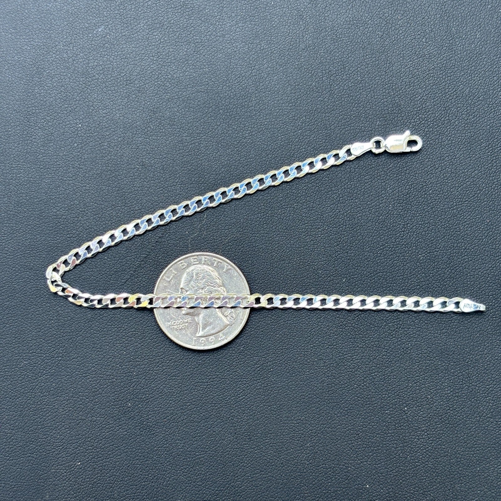 925 Sterling Silver 4mm Curb Bracelet