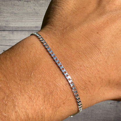 925 Sterling Silver 3mm Curb Bracelet
