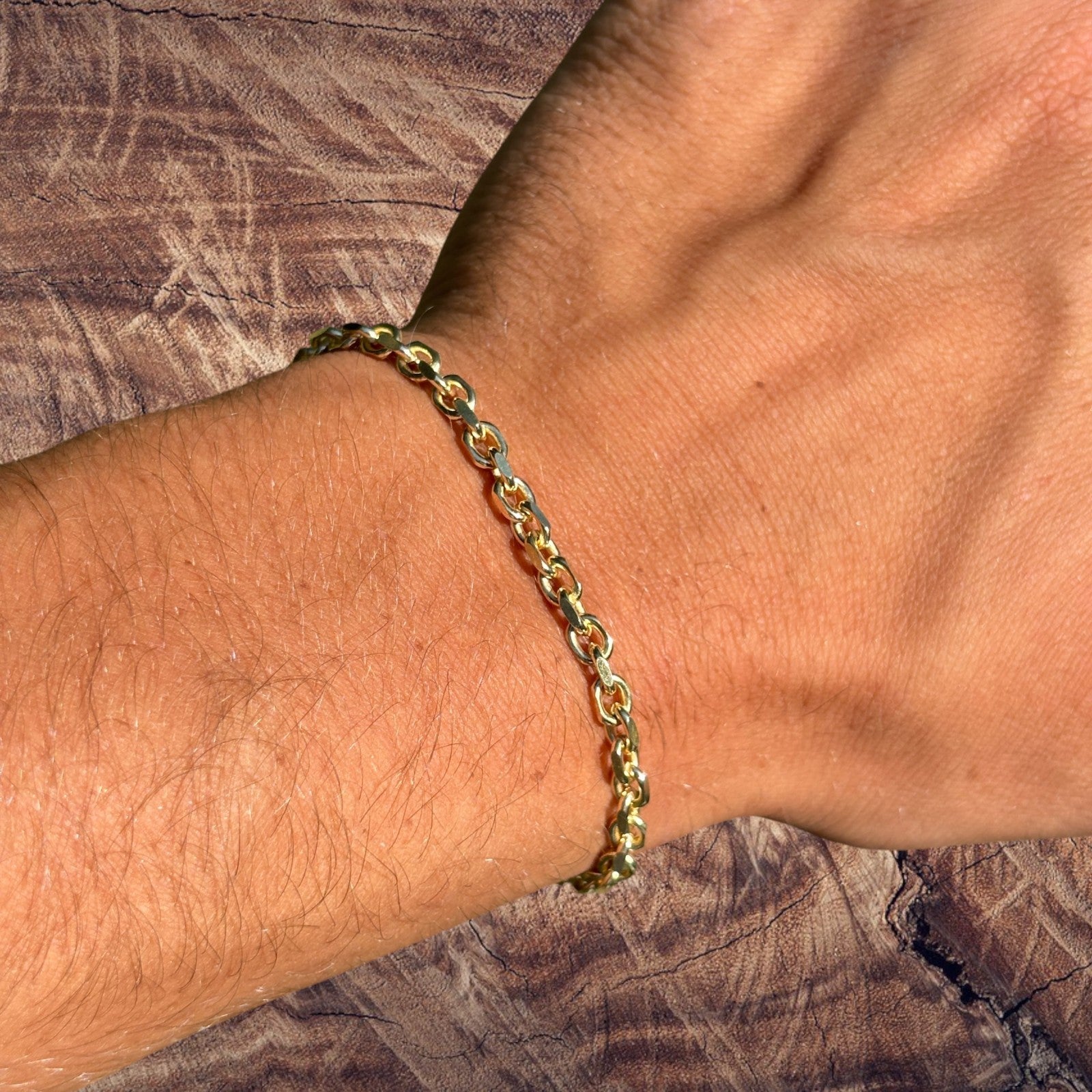 925 Sterling Silver 4mm Anchor Cable Bracelet