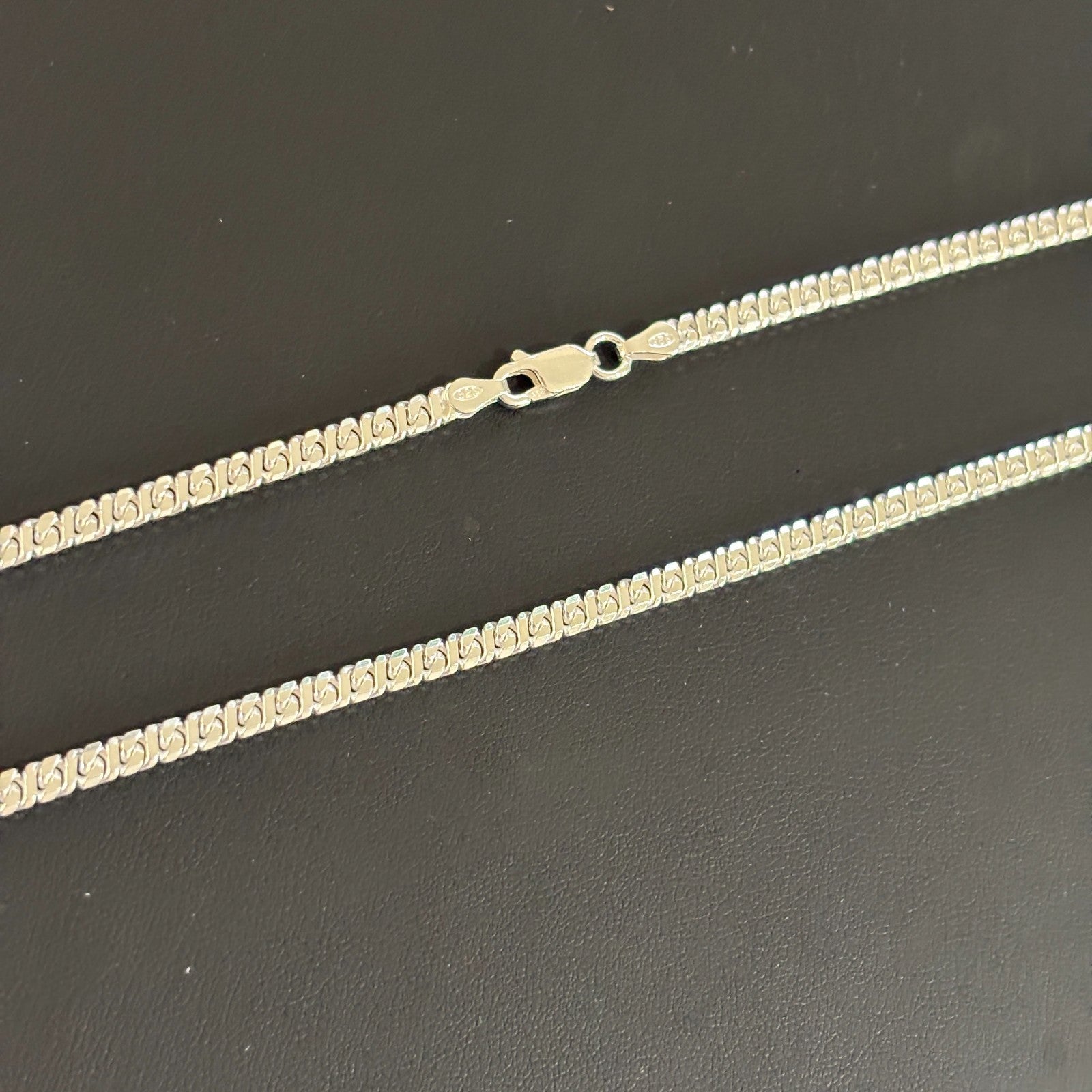 925 Sterling Silver 3.5mm Dollar Chain Necklace