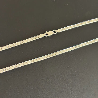 925 Sterling Silver 3.5mm Dollar Chain Necklace