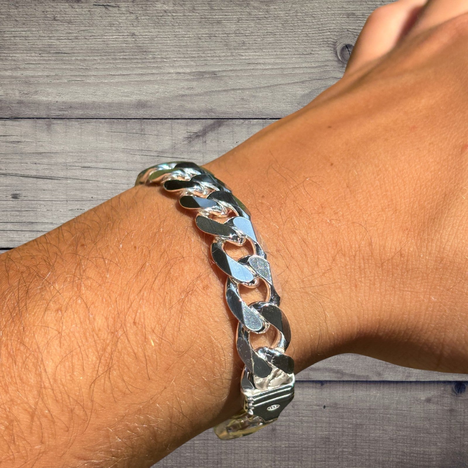 925 Sterling Silver 12mm Curb Bracelet