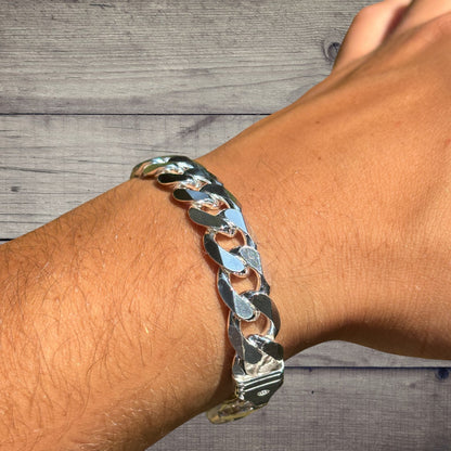 925 Sterling Silver 12mm Curb Bracelet