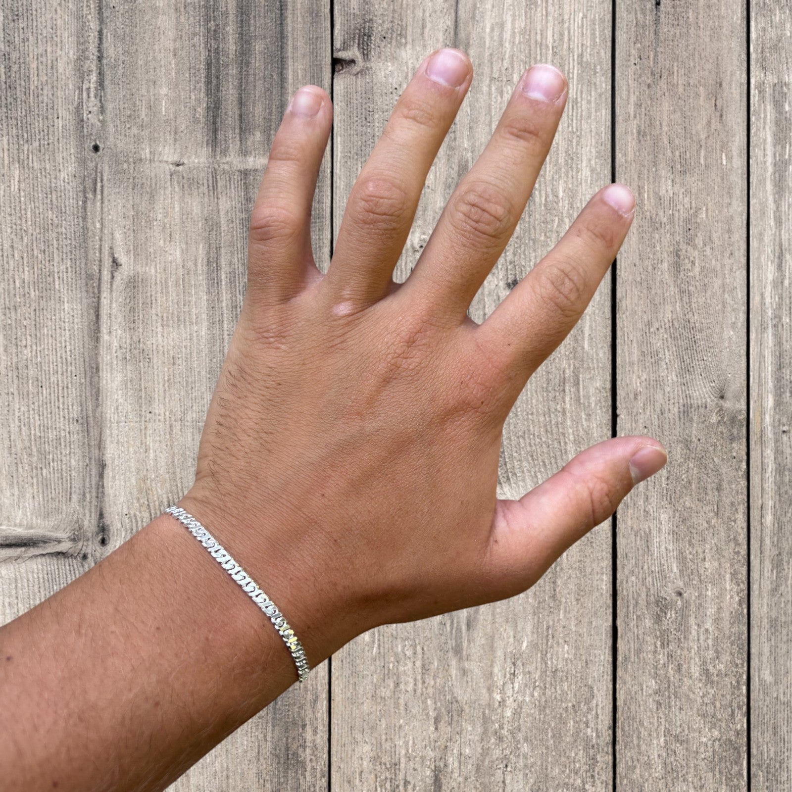 925 Sterling Silver 3.5mm Dollar Link Bracelet