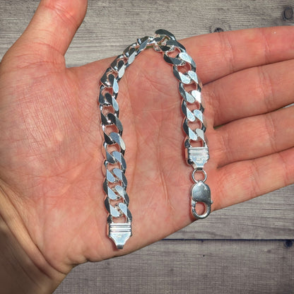 925 Sterling Silver 12mm Curb Bracelet
