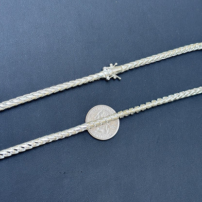 925 Sterling Silver 5mm Rounded Franco Chain Necklace