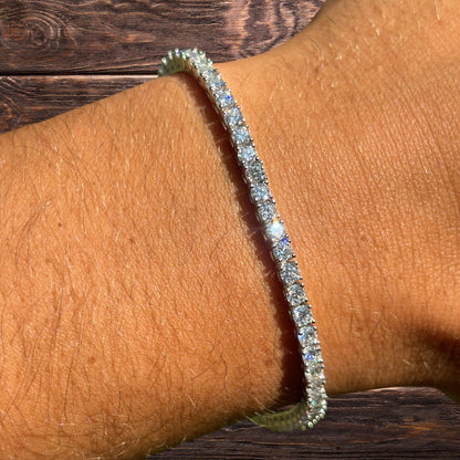 925 Sterling Silver 3mm Tennis Bracelet - CZ Or Moissanite