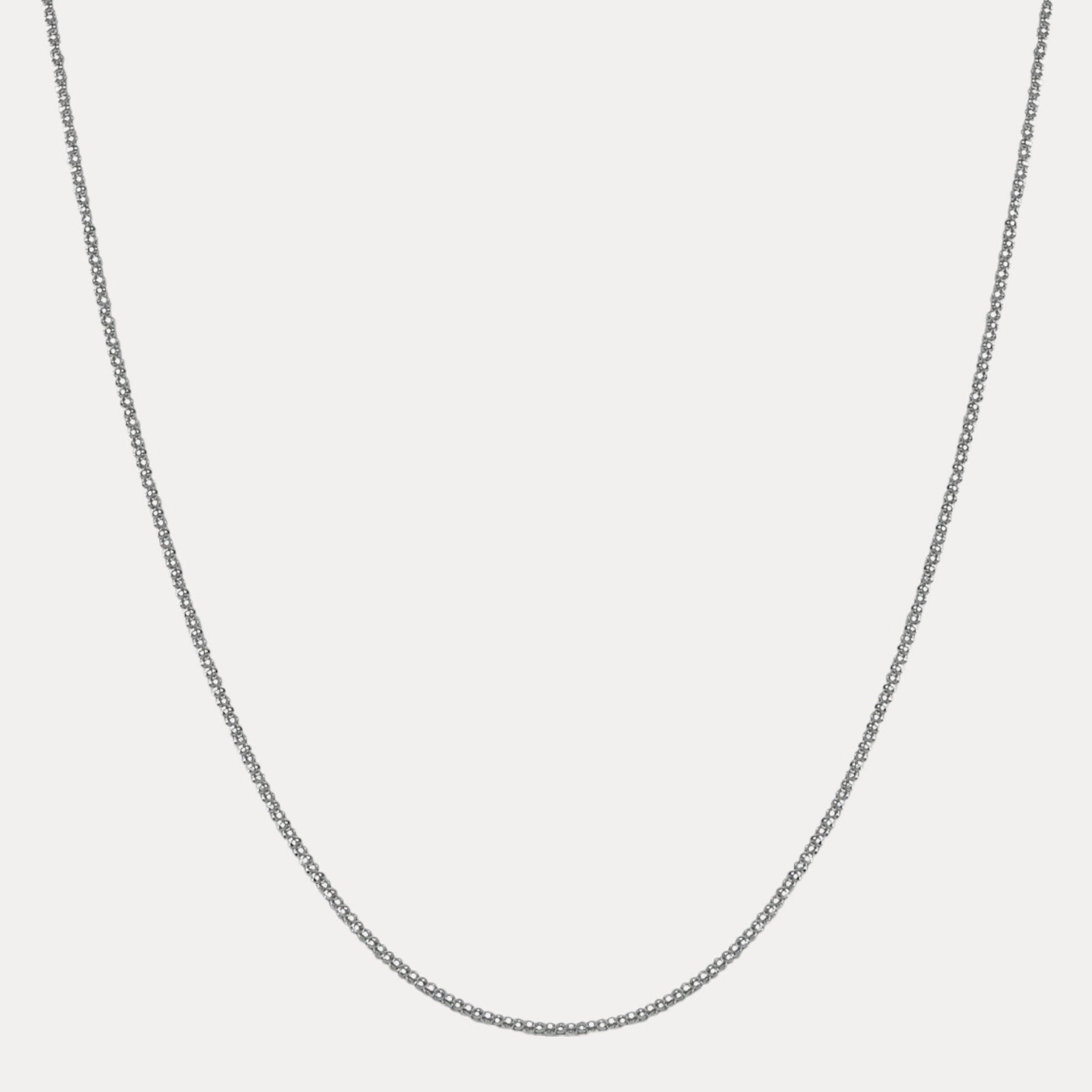 925 Sterling Silver 2mm Popcorn Ice Link Chain Necklace