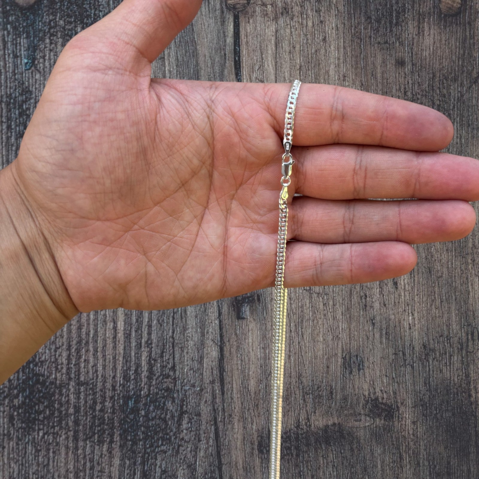 925 Sterling Silver 3.5mm Double Curb Chain Necklace