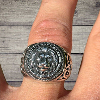 925 Sterling Silver Lion Ring